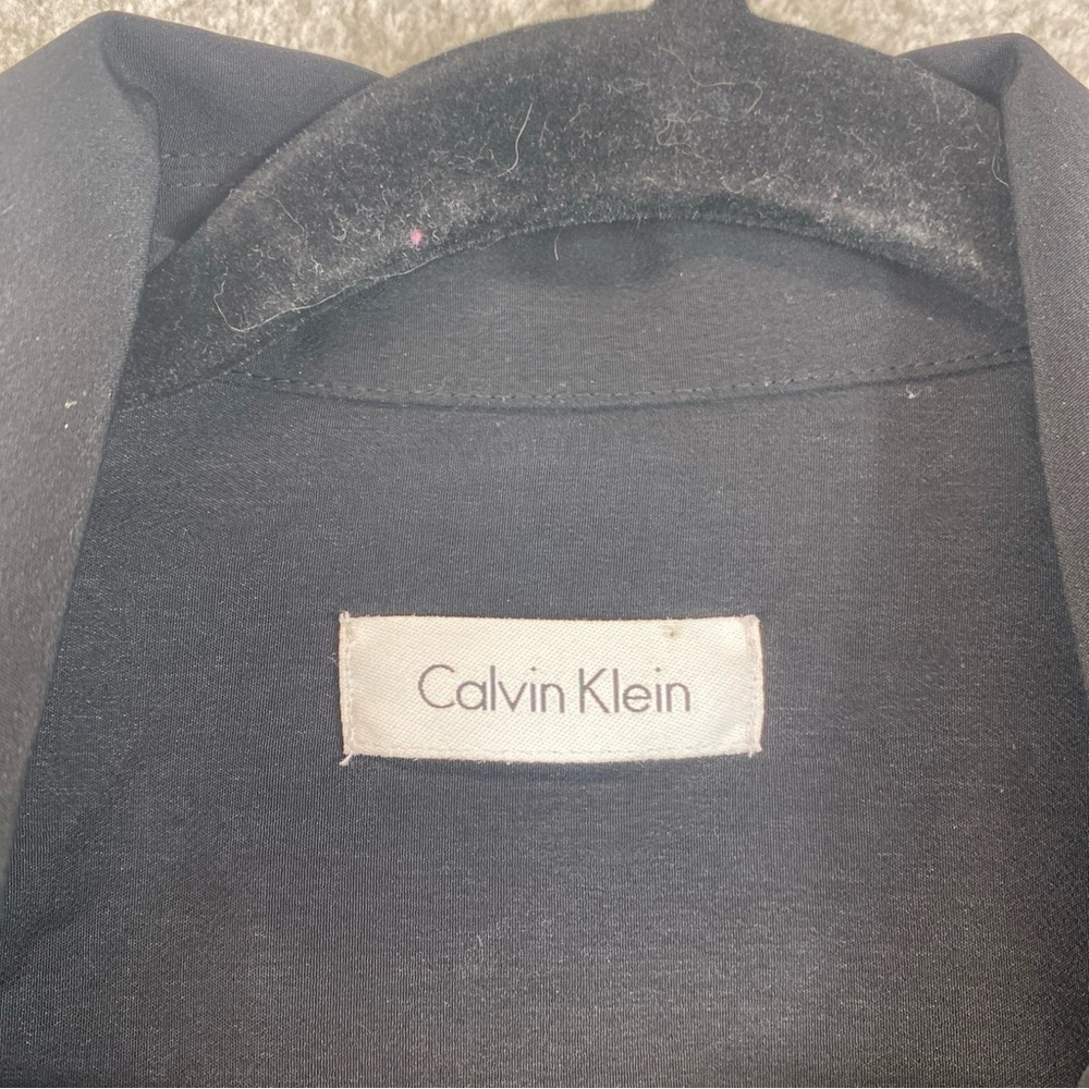 CALVIN KLEIN Women’s Size 6 Black Shirt Dress Roll Tab Sleeve Belted Lace Up - Picture 3 of 10